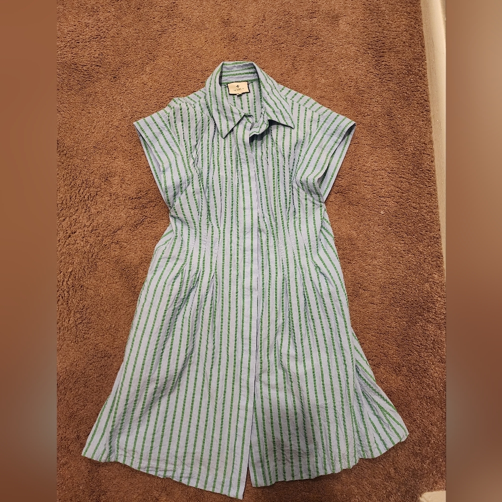 Tuckernuck Delphinium Seersucker Mini Callie Dress, Sz S